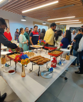 Festival event catering services with traditional food and large buffet setup